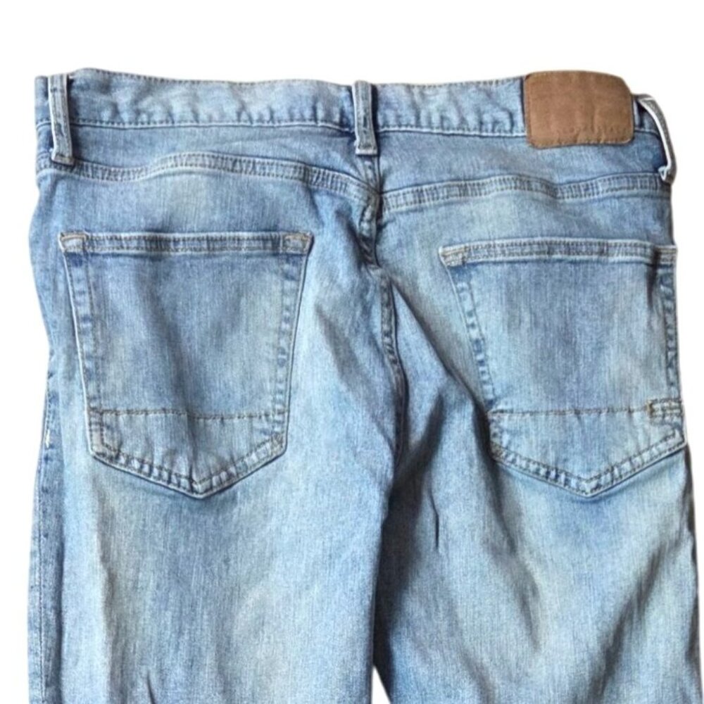Aeropostale Blue Ripped Knee Distressed Denim Light Wash Skinny Jeans Size 32x30 - Picture 4 of 7